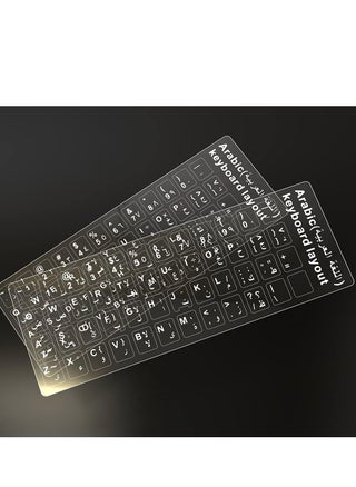 2-Piece Arabic Stickers for Keyboard with White Letters Transparent for Computer Laptop Desktop Laptop Skins - pzsku/ZD4B98FE1D9CD62E622D0Z/45/_/1709715387/55922b5b-0d1a-479d-93b8-bba43fb7129a