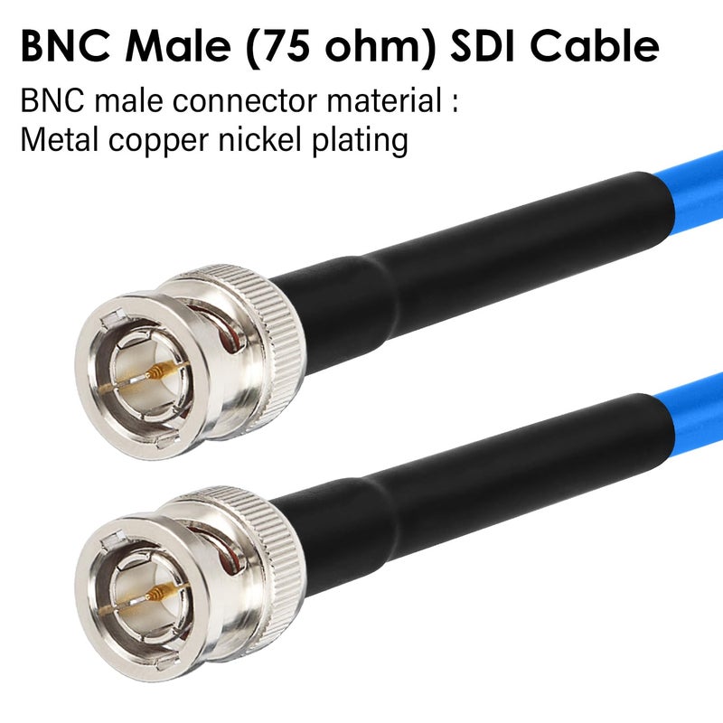 XRDS -RF 50FT SDI Cable, 3G/6G-SDI Cable BNC Digital Video Cables 75 Ohm RG59 BNC Male Cables for 3G/6G HD SDI Monitor Video Recorder Converter Splitter Security Camera - Image 2