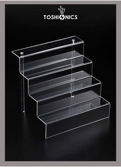 Toshionics 4 Step Acrylic Display Riser Stand for Pastries Cupcake Nail Polish Cosmetics Perfumes Jewelries Toys Small Collectibles Action Figures Organizer Showcase Shelf Decoration Home Display Kitchen Organizer Riser Stand for Food Party Function Banquet Shop Malls Boutique and More  - Image 1