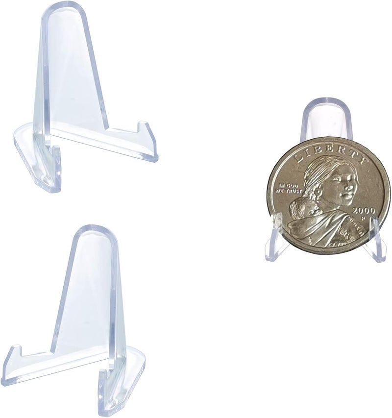 TERDEWE 25 Packs(1.4 Inch) Acrylic Easel Stands Display Stands/Plate Stands Coin Display Easel Holder for Air-Tite Coins Pocket Watches Capsules Challenge Medals Casino Chips , Photo Display,Baseball Sports - Image 1