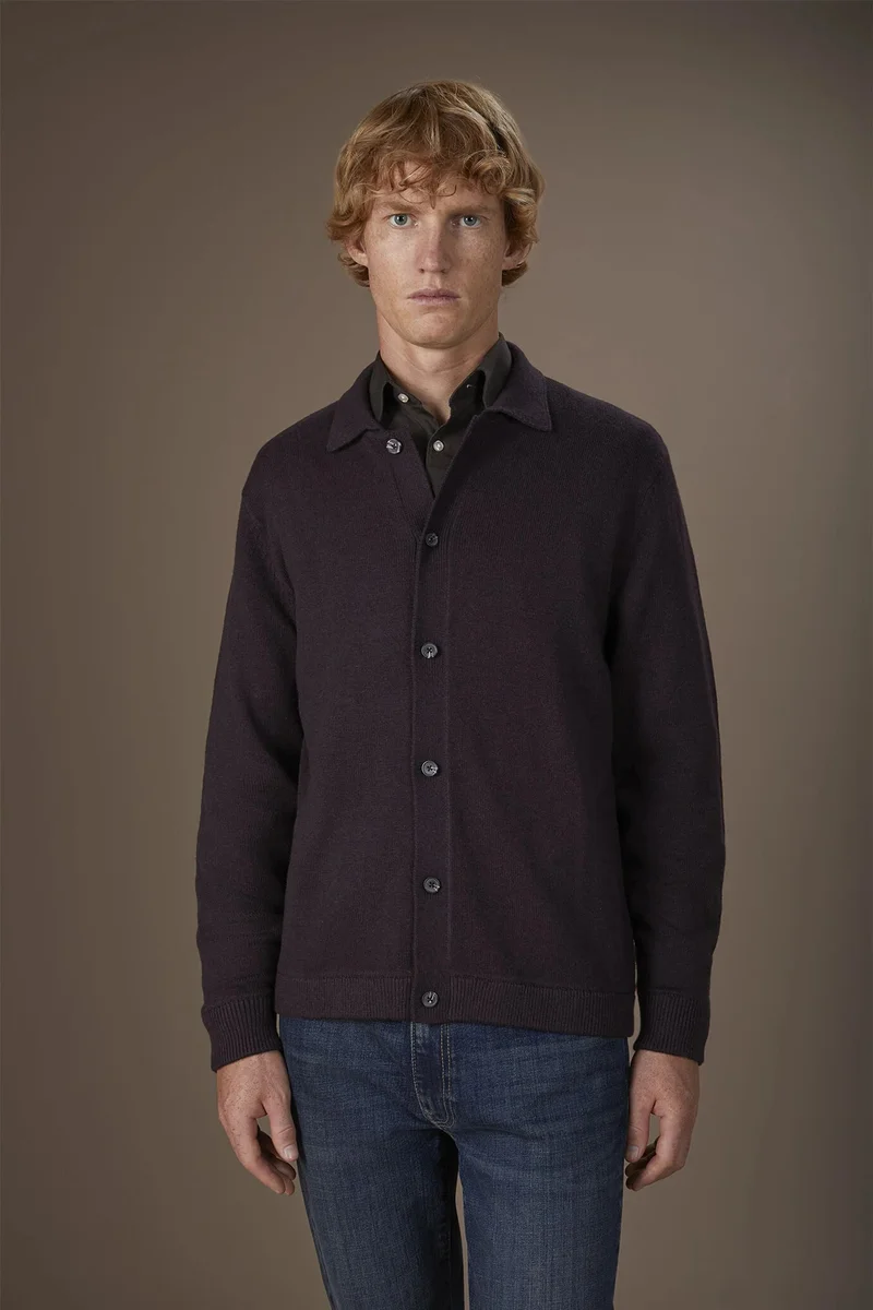 Doppelganger Men's regular fit hoodie in a wool blend - Bordeaux
