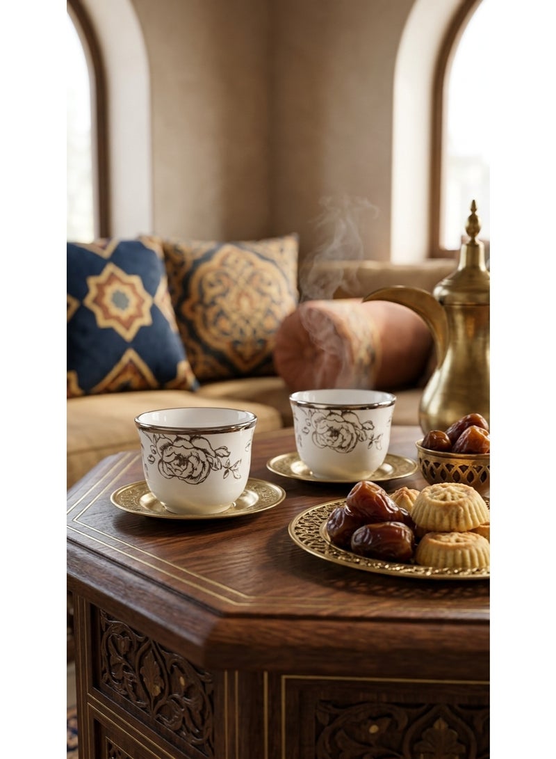 طقم فناجين القهوة بنقوش فاخره. - Image 4