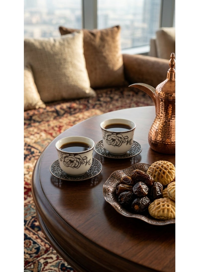 طقم فناجين القهوة بنقوش فاخره. - Image 1