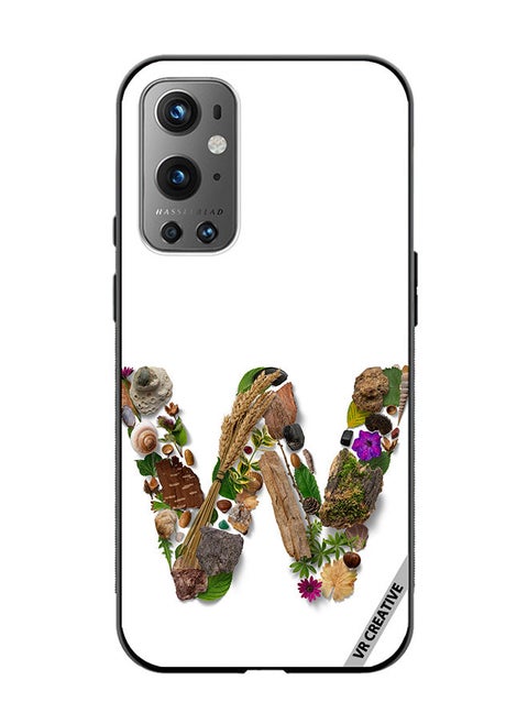 Protective Case Cover For OnePlus 9 Pro Alphabet W Design Multicolour