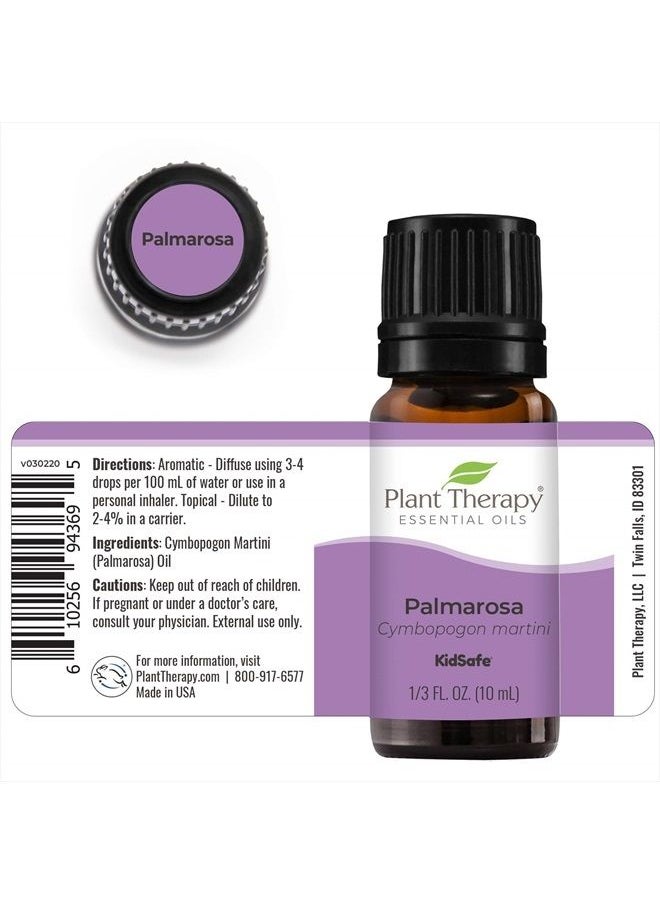 Plant Therapy - Palmarosa Essential Oil 100% Pure, Undiluted, Natural Aromatherapy, Therapeutic Grade 10 mL (1/3 oz) - Image 1