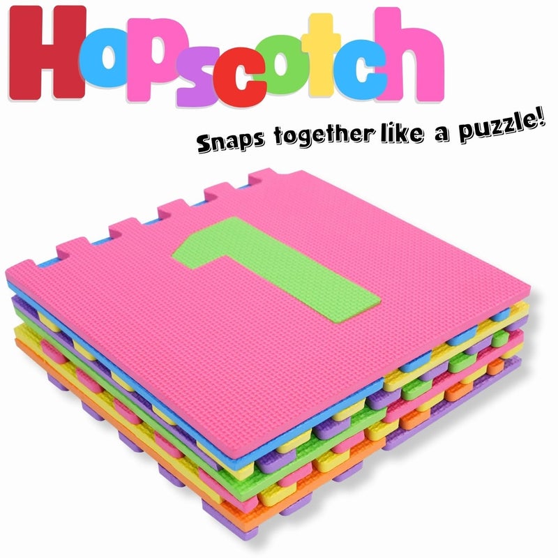 Liberty imports Hopscotch Playmat Foam Interlocking Puzzle Floor Mat - 10 Large Number Tiles (12" by 12" Square Blocks) - Image 2