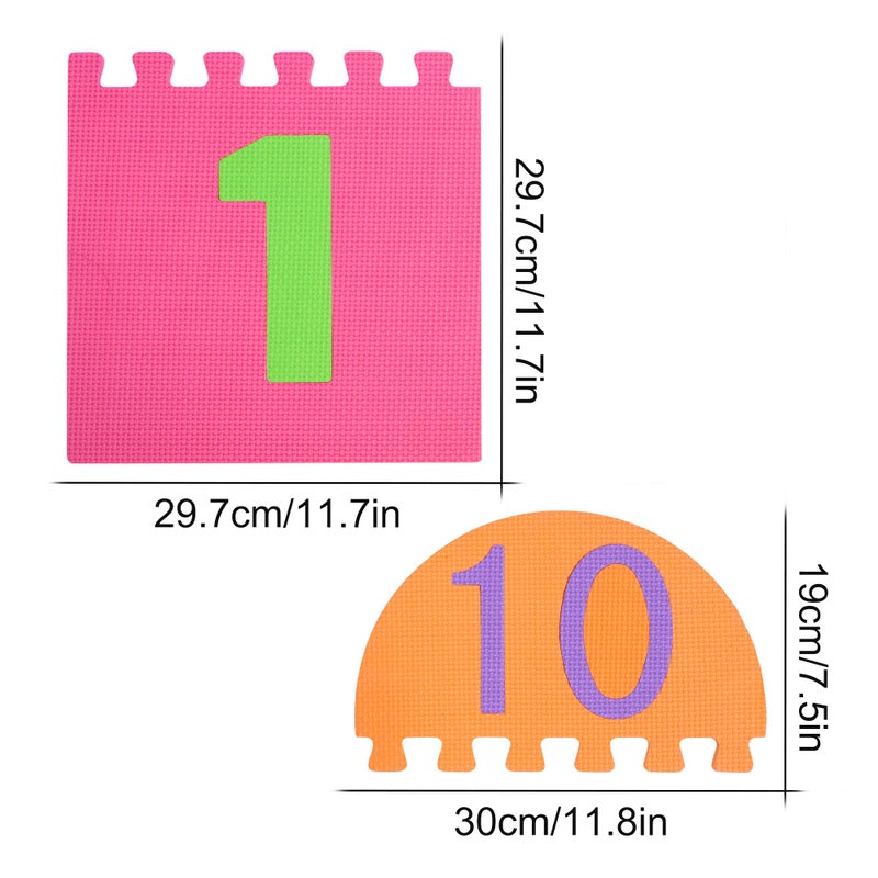 Liberty imports Hopscotch Playmat Foam Interlocking Puzzle Floor Mat - 10 Large Number Tiles (12" by 12" Square Blocks) - Image 5