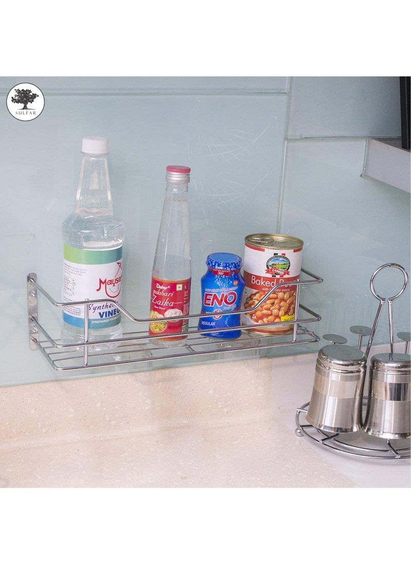 sulfar Anti Rust Stainless Steel Multipurpose Wire Shelf 14 Inch Bathroom Rack Perfume Rack Shampoo Rack Store Rack for Bathroom and Kitchen (14x4x4 inch) Silver  - Image 5