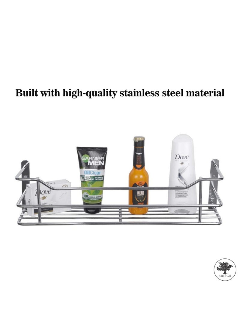 sulfar Anti Rust Stainless Steel Multipurpose Wire Shelf 14 Inch Bathroom Rack Perfume Rack Shampoo Rack Store Rack for Bathroom and Kitchen (14x4x4 inch) Silver  - Image 4