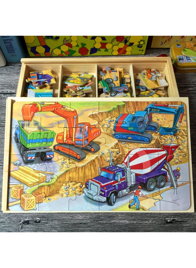 24-piece Children's Large Puzzle Traffic Car Dinosaur Animal 34567-year-old Boys And Girls Assembled Educational Toys-Color:Marine Animal Series - Image 2