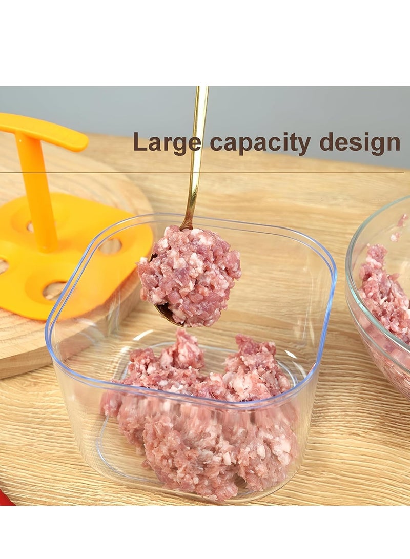 بلان A ماكينة صنع كرات اللحم - اصنع 4 كرات لحم مثالية في وقت واحد بضغطة واحدة! غطاء شفاف مقاوم للغبار، سطح غير لاصق، سهل التنظيف، مثالي للمطابخ والمطاعم، 13.5 × 11 سم - Image 4
