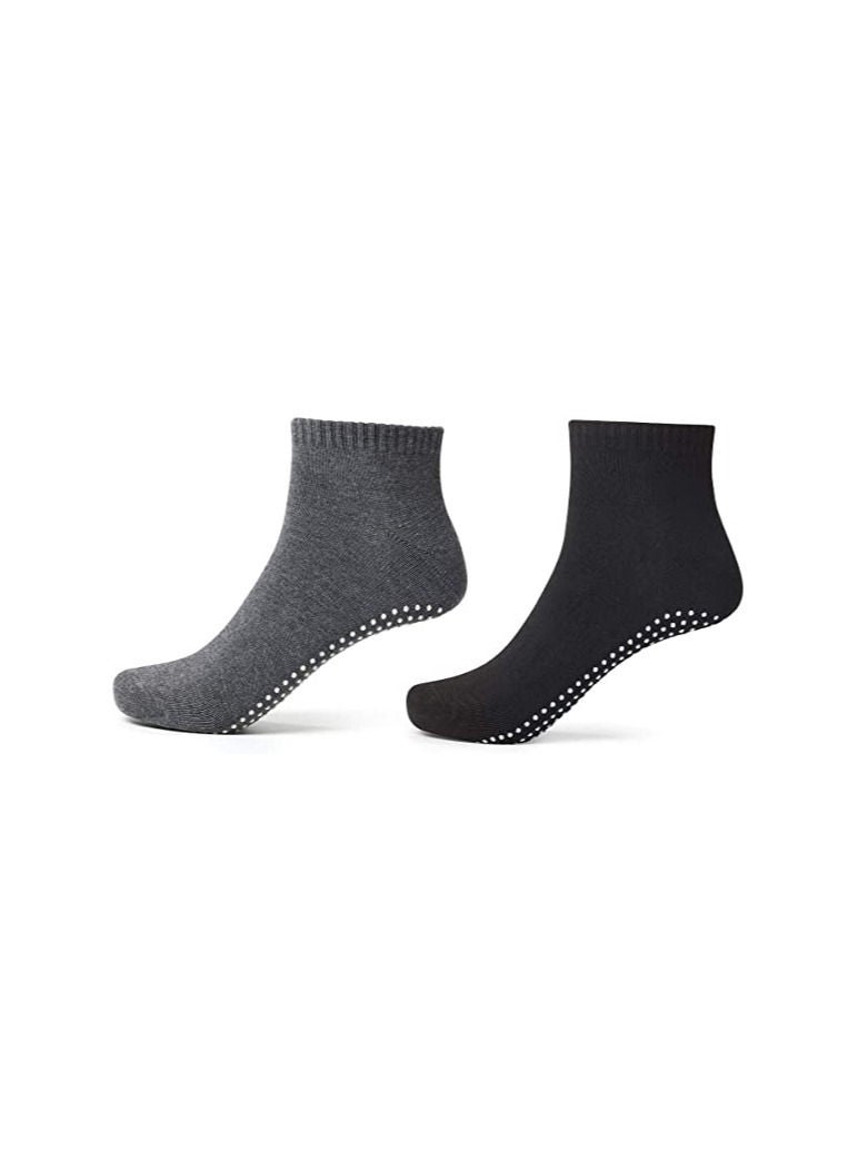 DeloPik Non Slip Skid Socks Anti Slip Sock for women and men, Grip Socks for Yoga Home Barre Pilates Hospital Workout (4 PAIR)  - Image 2