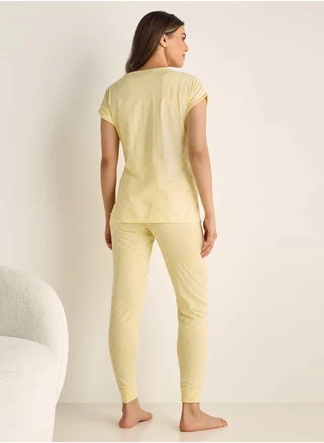 FAV All-Over Print Cotton Maternity Pyjama Set