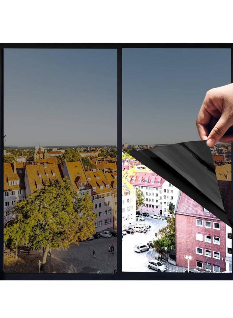 ميكسد 【 بفك 】 نافذة فيلم لاصق ، في اتجاه واحد الخصوصية مرآة تعكس الفيلم ، واقية من الشمس والأشعة فوق البنفسجية واقية من نافذة تعكس الفيلم ، مناسبة للعائلات ، 60x200cm - Image 1