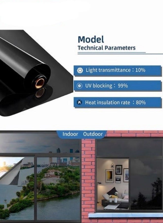 ميكسد 【 بفك 】 نافذة فيلم لاصق ، في اتجاه واحد الخصوصية مرآة تعكس الفيلم ، واقية من الشمس والأشعة فوق البنفسجية واقية من نافذة تعكس الفيلم ، مناسبة للعائلات ، 60x200cm - Image 2