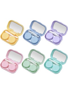6 Pack Contact Lens Case with Mirror Contact Lens Container with L and R Caps