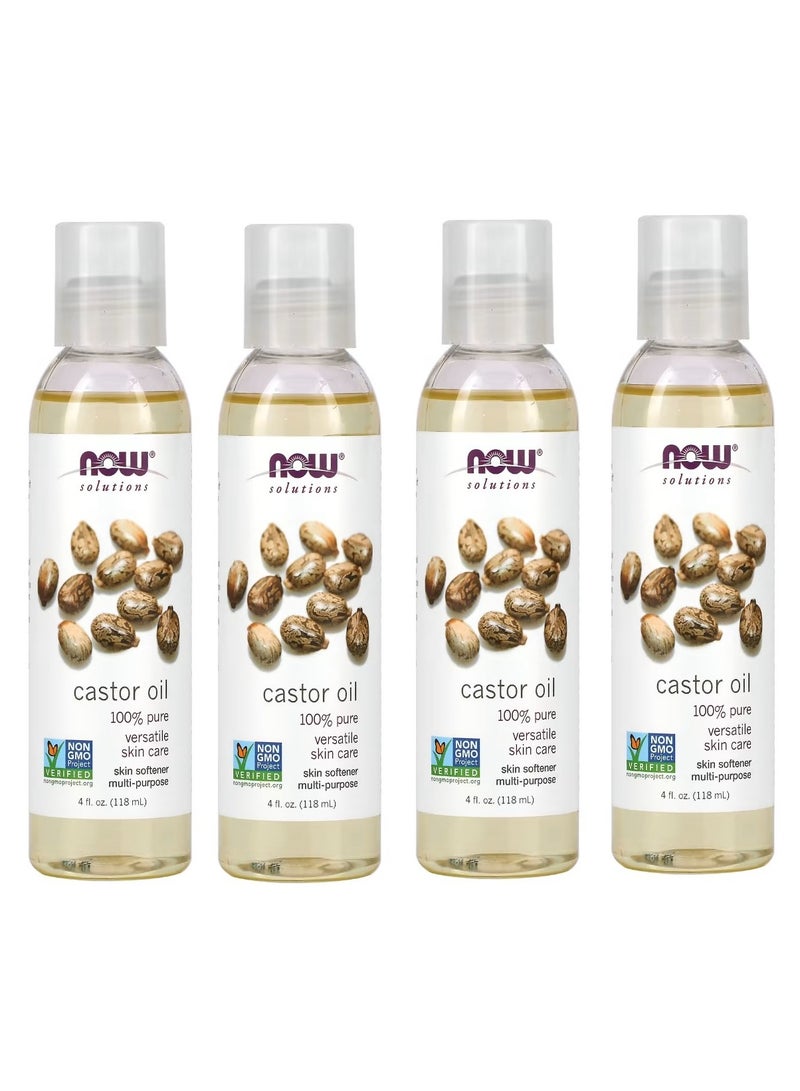 ناو محلول زيت الخروع 4 أونصة سائلة 118 مل عبوة من 4 قطع - Image 1