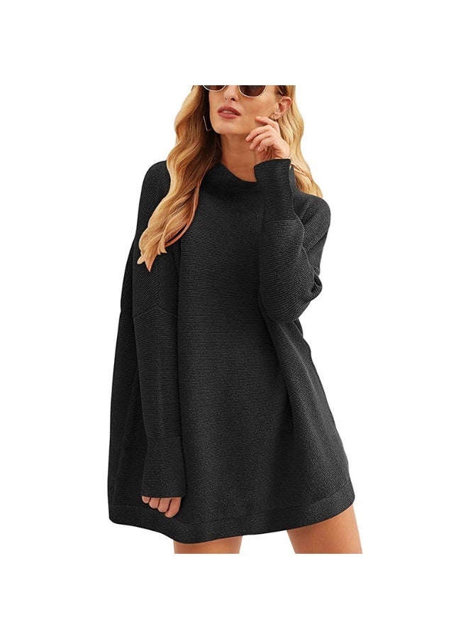 NIBEMINENT Women Turtleneck Sweaters Autumn Winter Casual Batwing Sleeve Slouchy Sweaters Solid Ribbed Knit Pullover Jumper Tops - Image 1