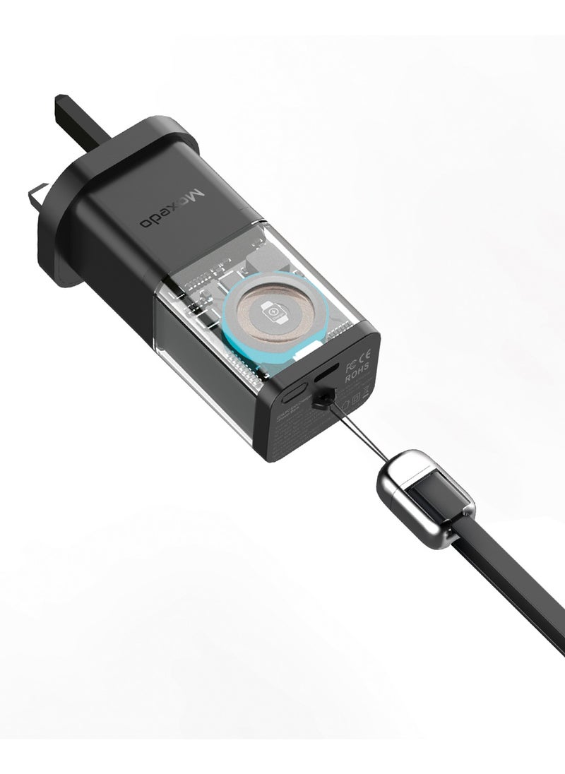 Moxedo Moxedo 4 in 1 20W PD GaN Charger and Power Bank Magnetic Apple Watch Charger with Built-in USB-C to Lightning Cable 