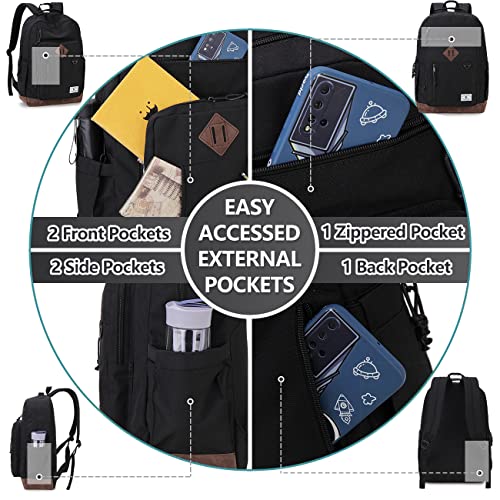 VX VONXURY Backpack for Men Women,Lightweight Bookbag with Mulitiple Pockets,Classical Water Resistant Travel Backpack - Image 3