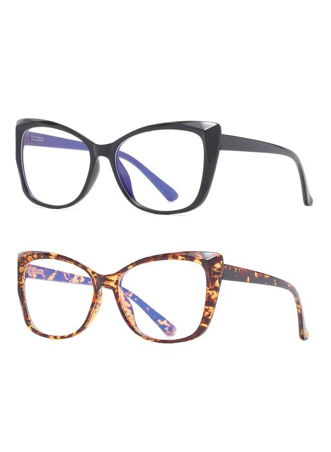 OWTXIS 2 Pack Cat-Eye Oversized Reading Glasses for Women, Lightweight Large Readers Trendy Eyeglasses Men, Black+tortoise, +1.5 - Image 1
