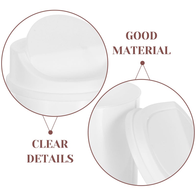 Rotating Lid Mini Trash Can 2L Plastic Desktop Waste Bin For Office Home Bathroom - Image 4