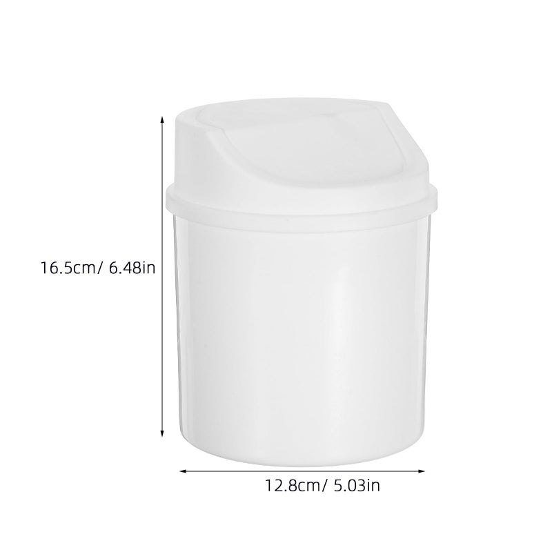 Rotating Lid Mini Trash Can 2L Plastic Desktop Waste Bin For Office Home Bathroom - Image 3