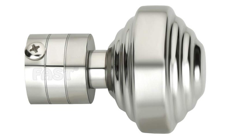 FAST Stainless Steel Curtain Rod Finials 71 x 52 mm White Pack of 4 - Image 2
