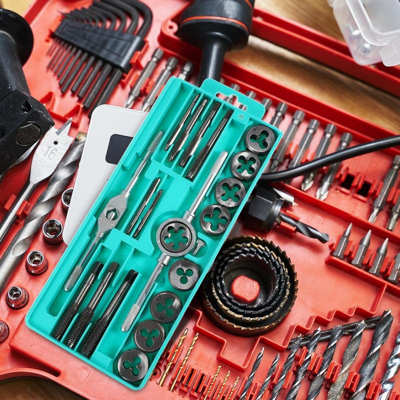 COHEALI 20pcs Tap and Die Set with T-handle Tap Wrench, Bearing Steel Thread Making Tools for Internal and External Thread Cutting, Metric Sizes M3 to 12mm, Multi-purpose Hand Threading - Image 5