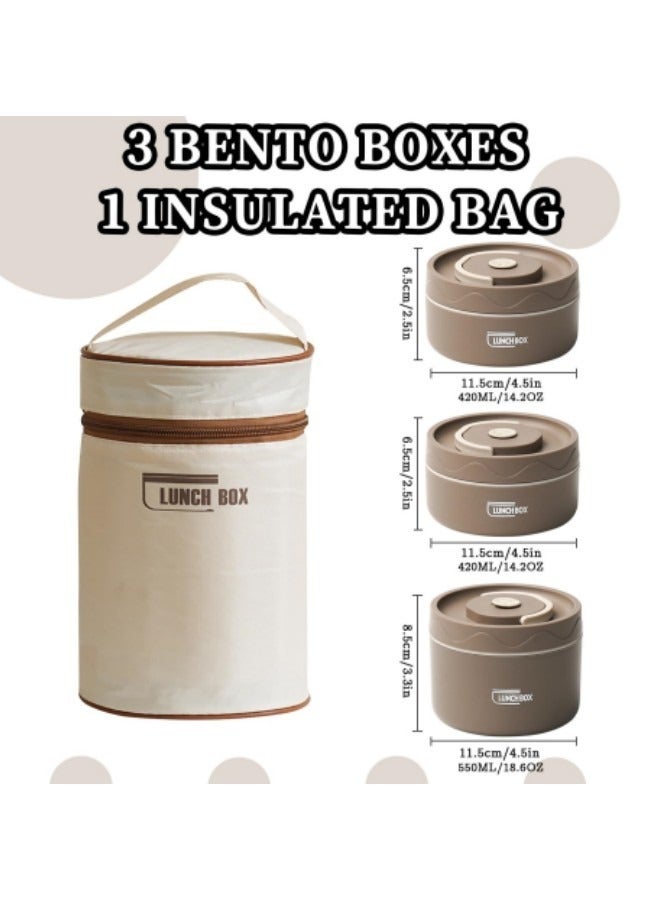 جيجيرو مجموعة صندوق غداء بينتو الحراري للأطفال للمدرسة، حاويات غداء معزولة مع حقيبة - Image 3