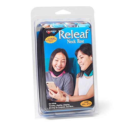 Caldera Releaf Neck Rest – Soft Neck Brace for Neck Pain and Support, Comfortable Neck Brace for Sleeping, Cervical Collar Neck Support Brace for Travel, Reading & Relaxation - Large, Black - Image 2