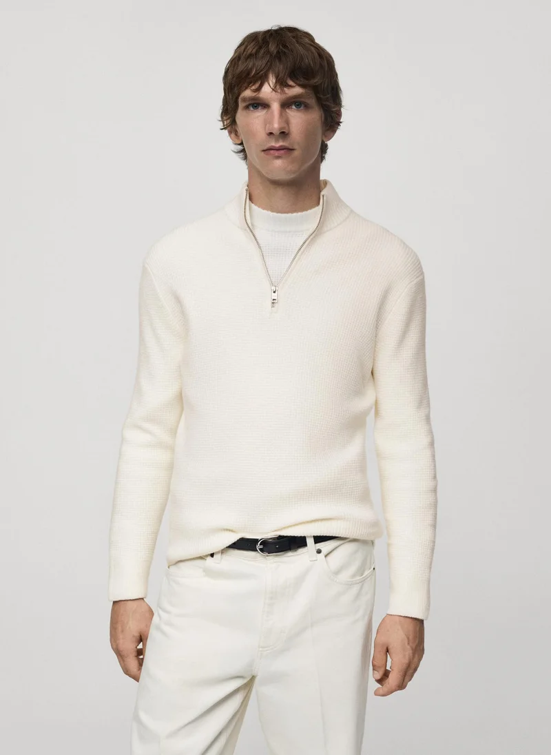 Mango Man Half Zip Knitted Sweater