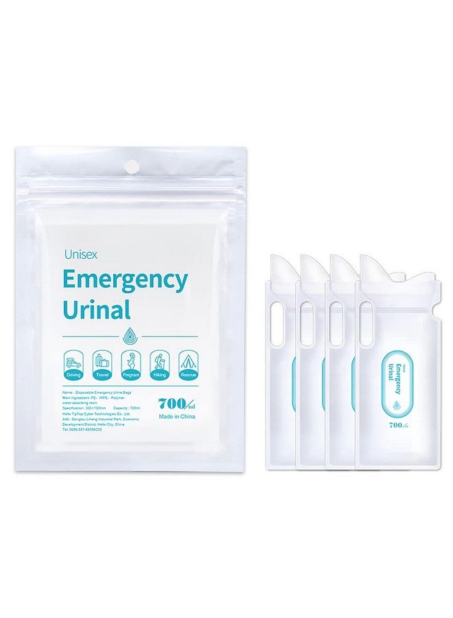 HANNEA® 4pcs Urine Bags for Men Women, 700ml Outdoor Emergency Car Urinal Pee Bag, Gel Vomit Bag for Travel Traffic Jam Children Patient Pregnant - Image 1