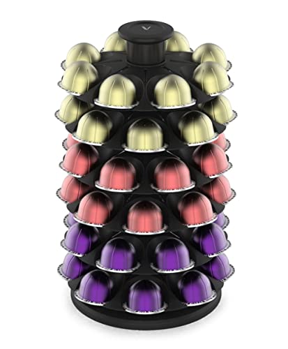 EVERIE Coffee Pod Organizer Holder Carousel Compatible with Nespresso Vertuoline Capsules Holds 48 Pods NRS02