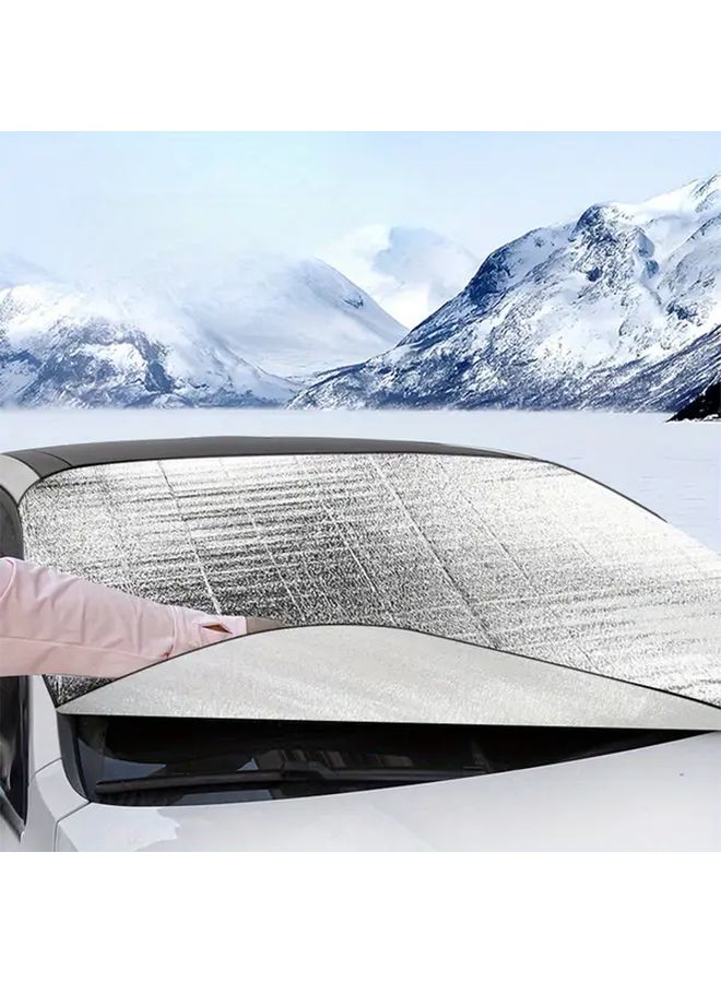 Car Windshield Snow Cover And Sunshade Anti UV Silver Thickened Protector For Front Windshield - Image 4