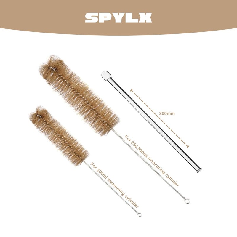 SPYLX SPYLX Borosilicate glass Chemistry lab kit Chemistry kit includes Borosilicate glass beakers 100ml250ml500ml Conical flask 100ml250ml500ml Measuring cylinder 100ml250ml500ml1 glass rod brush - Image 5