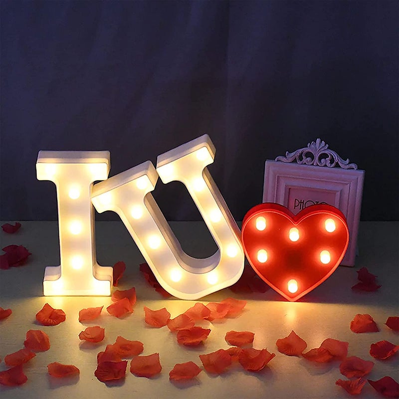 Luxaar Letter Sign Light For Luxury Style Decorative Birthday Wedding Party Home Decor Light Up HEART - Image 3