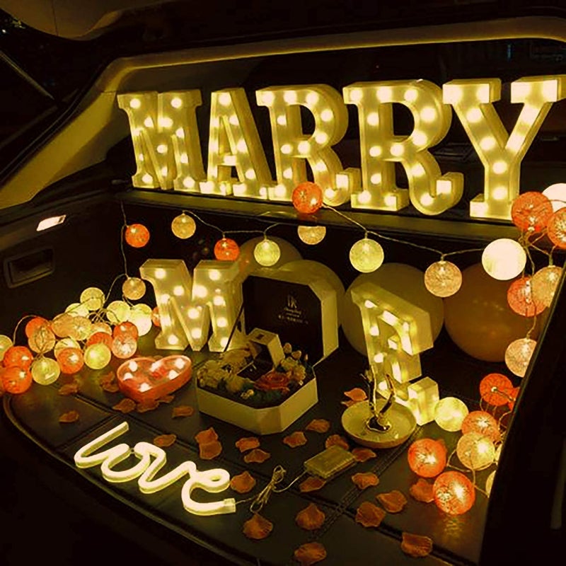 Luxaar Letter Sign Light For Luxury Style Decorative Birthday Wedding Party Home Decor Light Up HEART - Image 4