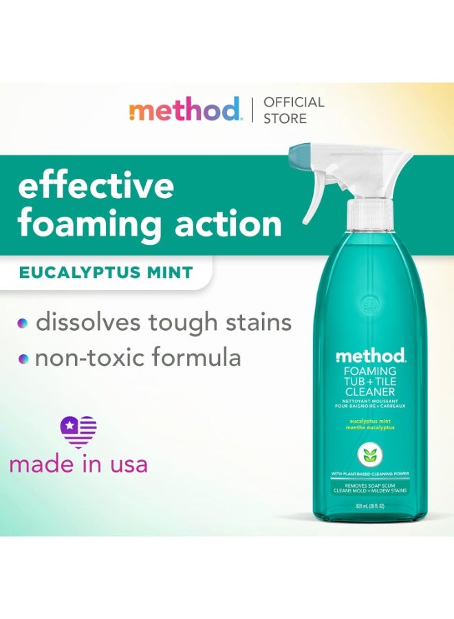 Method Foaming TUB+TILE CLEANER, Eucalyptus Mint, 28 Ounce, 1 pack, Packaging May Vary - Image 2