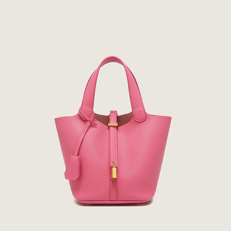 Guangzhou Women's Bag 2025 New Autumn/Winter Bucket Bag with Lychee  Pattern - Image 3
