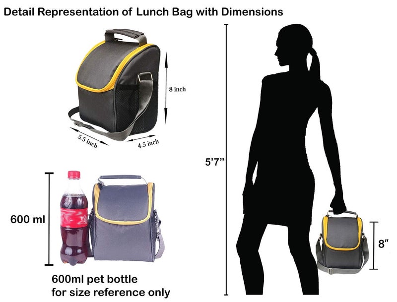 FOONTY Daily Use Riders Choice Waterproof Lunch Bag/Tiffin Bag(Grey,7065,Without Containers) - Image 3