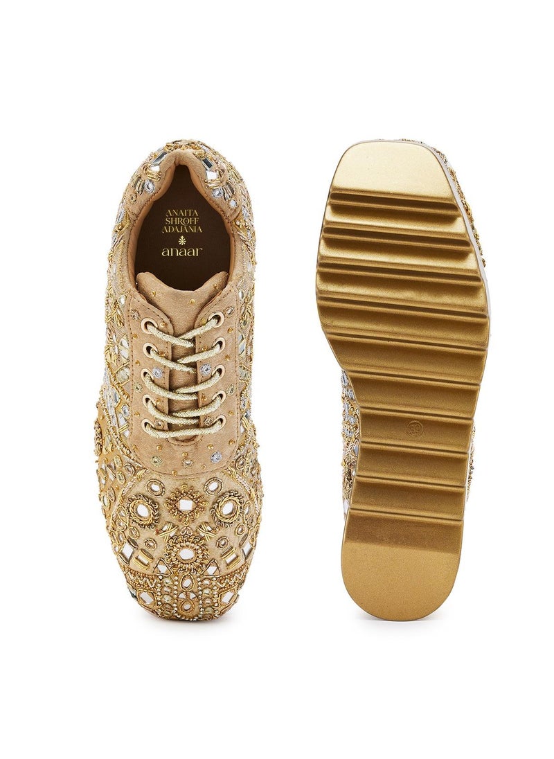Anaar Anaar Nine One One Wedge Sneakers, Womens Festive, Special Occasion and Partywear Premium Shoes  - Image 4
