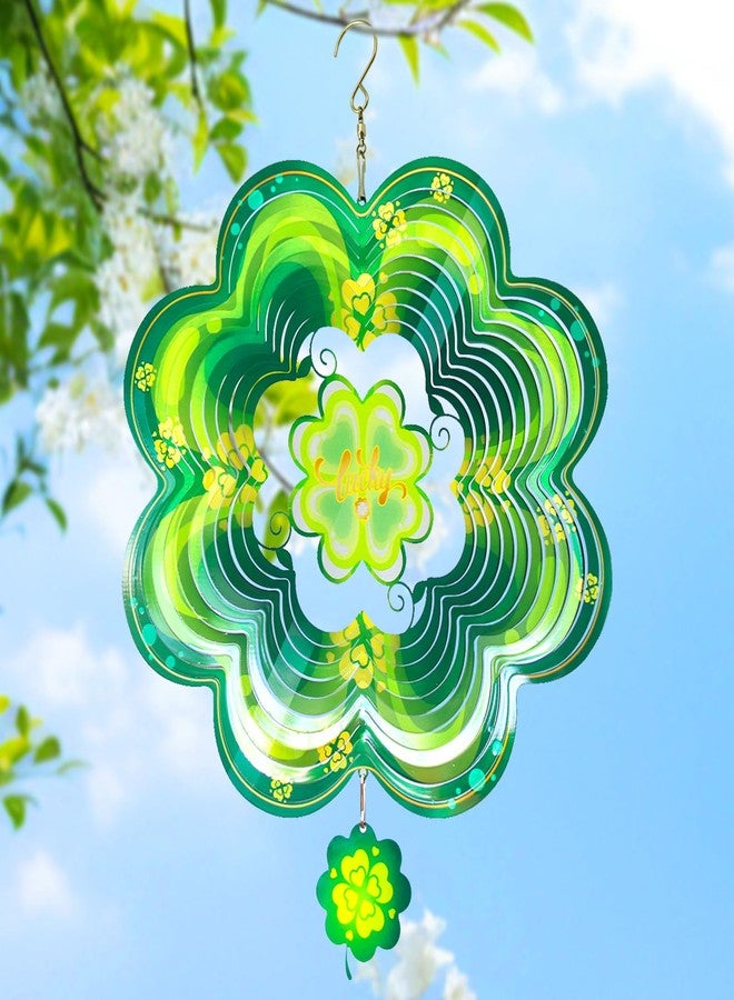 GOTOME St Patricks Day Metal Wind Spinners St. Patrick's Hanging Gifts for Women Mom Grandma,12inch Wind Spinner for Home Party Ornament Spring Decor - Image 1