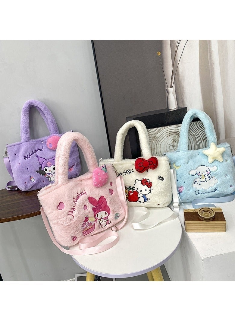 Plush Crossbody Bag With Adjustable Shoulder Strap - Image 4