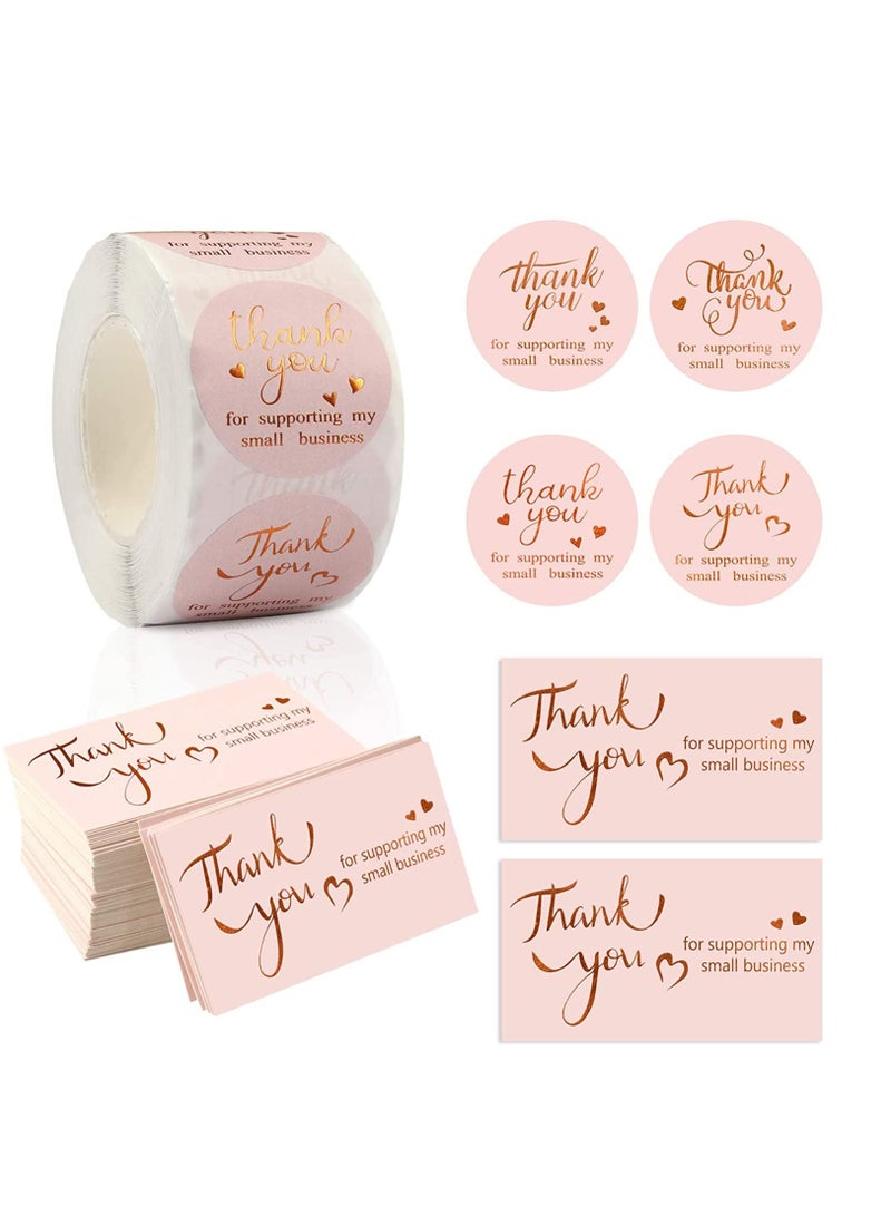 SOLARAE 500 PCS Stickers Roll Set Thank You for Business Letter, Gift Packaging, Customer Mailer & Retail Bag Decorative Sealing Stickers Adhesive Sticker Labels Wrapping Supplies - Image 1