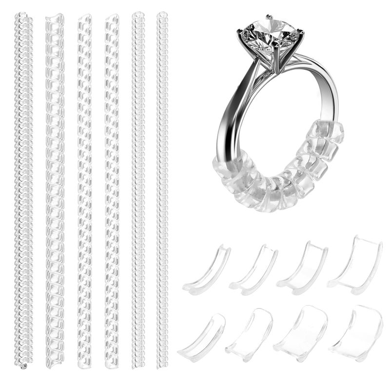 ElevateTech 14 Sizes Ring Sizer Adjuster for Loose Rings, Guards, Spacers & Tighteners Silicone Ring Guards Invisible Rings Spacers Fitter Insert & SpiralRing Resizer for Women and Men - Image 1