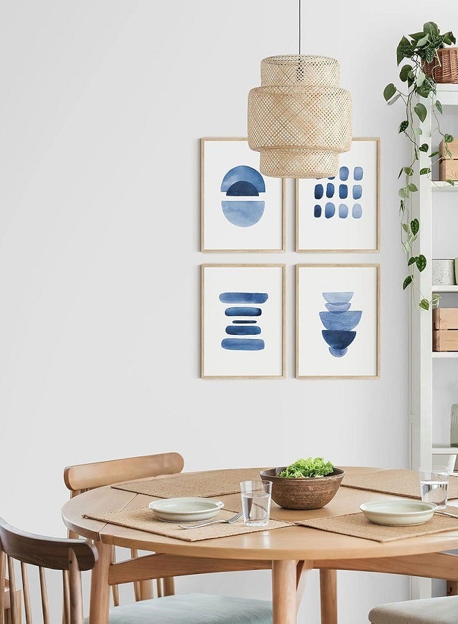 Today Idea Abstract Blue Wall Art Prints Set of 4 Abstract Art Blue Wall Decor for Living Room | Watercolor Prints Navy Blue Wall Art | UNFRAMED (8 x 10)  - Image 2