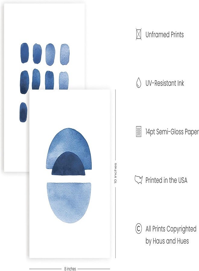 Today Idea Abstract Blue Wall Art Prints Set of 4 Abstract Art Blue Wall Decor for Living Room | Watercolor Prints Navy Blue Wall Art | UNFRAMED (8 x 10)  - Image 4