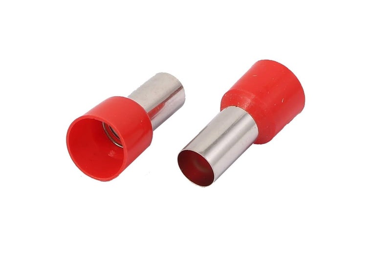 25 Pcs Wire Terminal Ferrules, Insulated Wire Ferrules for Connecting Wire Connectors (E3516 - Red) - Image 1