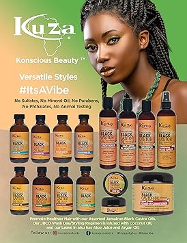 Kuza Naturals Jamaican Black Castor Oil Repair Cream Leave in Conditioner 473 ml - Image 2